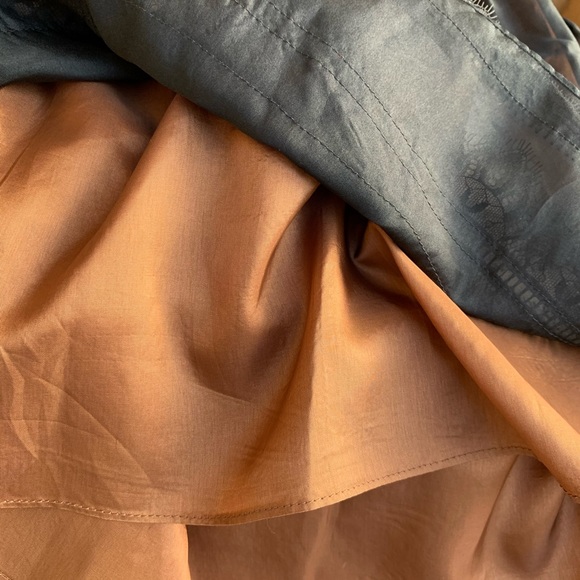 Vintage silk and lace midi skirt size 6 black lined size 6 - Picture 12 of 16